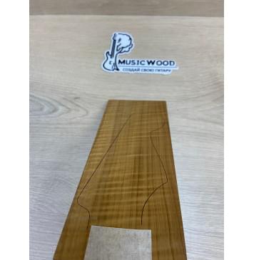 Клён Волнистый Печёный 180 гр заготовка накладки на головку грифа Радиал ААА Волна ААА 5х95х240 мм-1