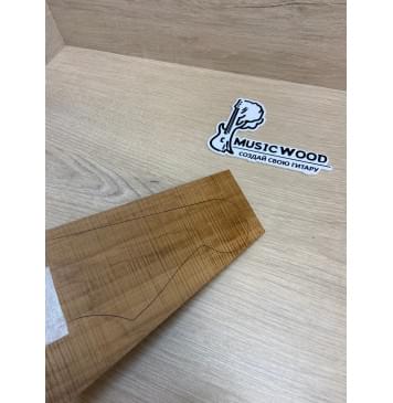 Клён Волнистый Печёный 180 гр заготовка накладки на головку грифа Радиал АА Волна ААА 3х115-70х205 мм-2