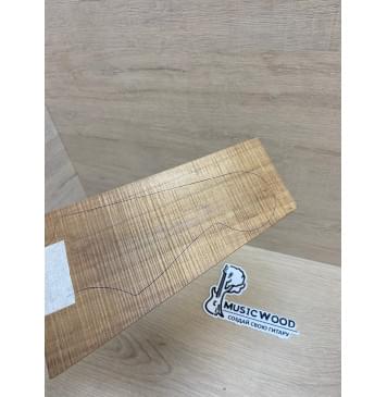 Клён Волнистый Печёный 180 гр заготовка накладки на головку грифа Радиал АА Волна ААА 3х115-70х205 мм-5