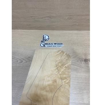Клён Белый Явор, Волнистый заготовка накладки на головку грифа Смешанный ААА Волна А 5.5х135-94х235 мм-4