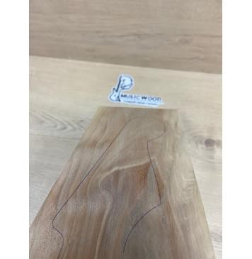 Орех Американский Заболонь заготовка накладки на головку грифа Тангент АА 5х140-118х235 мм-1