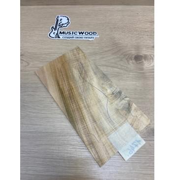 Клён Американский Волнистый заготовка накладки на головку грифа Смешанный ААА Волна АА 4х125х240 мм-1