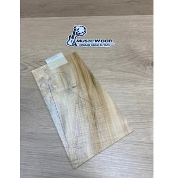 Клён Американский Волнистый заготовка накладки на головку грифа Смешанный ААА Волна АА 3.5х125х240 мм-1