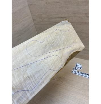 Клён Американский Волнистый заготовка накладки на головку грифа Тангент ААА Волна ААА 4.2х154-134х315 мм-6