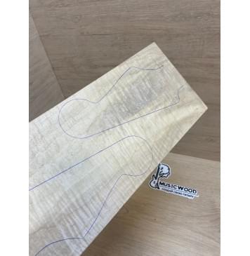 Клён Американский Волнистый заготовка накладки на головку грифа Тангент ААА Волна ААА 4.5х155-134х315 мм-1