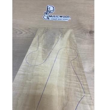 Клён Американский Волнистый заготовка накладки на головку грифа Тангент ААА Волна ААА 4.5х155-134х315 мм-4