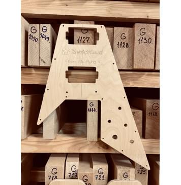 Gibson 70s Flying V, Set-neck, Gibson PTTP-Stopbar, Gibson PBBR-Nashville Tune-o-matic Bridge, 24.75", Fret Count 22, полный комплект для фрезеровки гитары, фанера 8мм-3