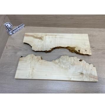 Клён Американский Каповый заготовка на топ под заливку Смешанный АА Кап АА 20х140-80х455 мм - 2шт (АКЦИЯ)-0