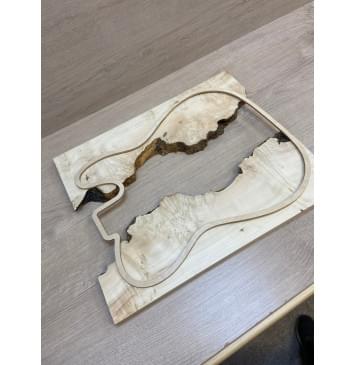 Клён Американский Каповый заготовка на топ под заливку Смешанный АА Кап АА 20х140-80х455 мм - 2шт (АКЦИЯ)-6