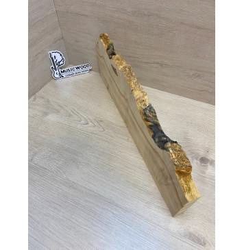 Клён Американский Каповый заготовка на топ под заливку Смешанный А Кап АА 24.5х160-110х495 мм - (1шт под распил) Уценка-трещина-9