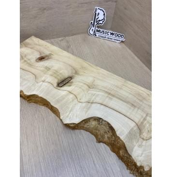 Клён Американский Каповый заготовка на топ под заливку Смешанный А Кап АА 24.5х160-130х485 мм - (1шт под распил) Уценка-трещины-2