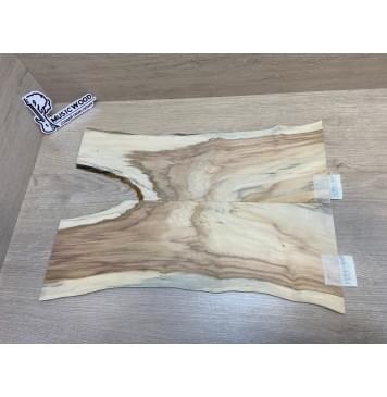 Клён Американский Волнистый (шлифованный) заготовка на топ Смешанный ААА Волна А 5х160-150х490 мм - 2 шт. (книжкой) Уценка-изогнутый-6