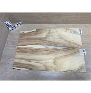 Клён Американский Волнистый (шлифованный) заготовка на топ Смешанный ААА Волна А 5х180х525 мм - 2 шт. (книжкой) Уценка-изогнутый-1