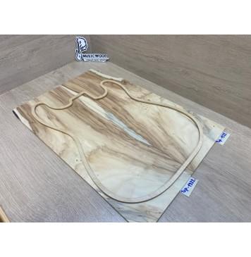 Клён Американский Волнистый (шлифованный) заготовка на топ Смешанный ААА Волна А 5х180х525 мм - 2 шт. (книжкой) Уценка-изогнутый-2