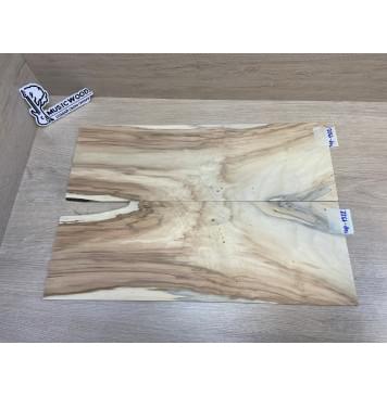 Клён Американский Волнистый (шлифованный) заготовка на топ Смешанный ААА Волна А 5х180х525 мм - 2 шт. (книжкой) Уценка-изогнутый-0