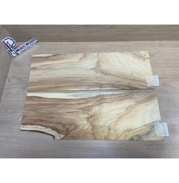 Клён Американский Волнистый (шлифованный) заготовка на топ Смешанный ААА Волна А 5х180х525 мм - 2 шт. (книжкой) Уценка-изогнутый-9