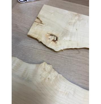 Клён Американский Каповый заготовка на топ под заливку Смешанный ААА 10х155-125х465-430 мм - 2шт.(книжкой)-2