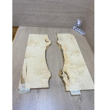 Клён Американский Каповый заготовка на топ под заливку Смешанный ААА 10х155-125х465-430 мм - 2шт.(книжкой)-7