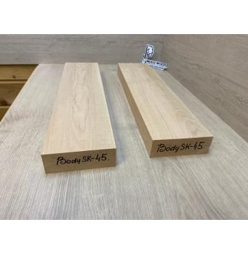 Ольха Волнистая заготовка корпуса для гитары со сквозным грифом Тангент ААА Волна А 44.5х127х535-517 мм (2 шт)-1