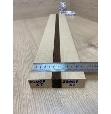 Клен Белый Явор, Волнистый/Венге/Клен Белый Явор, Волнистый заготовка для переклеенного грифа безголовой гитары Радиал АА Волна АА 25х(44-17.5-44)х610 мм - из 3х частей-1