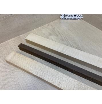 Клен Белый Явор, Волнистый/Венге/Клен Белый Явор, Волнистый заготовка для переклеенного грифа безголовой гитары Радиал АА Волна АА 25х(44-17.5-44)х610 мм - из 3х частей-10