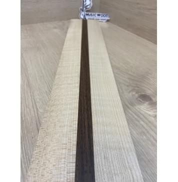 Клен Белый Явор, Волнистый/Венге/Клен Белый Явор, Волнистый заготовка для переклеенного грифа безголовой гитары Радиал АА Волна АА 25х(44-17.5-44)х610 мм - из 3х частей-5