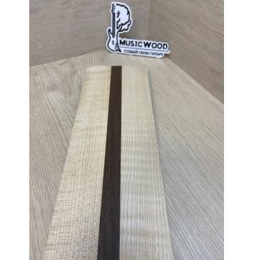 Клен Белый Явор, Волнистый/Венге/Клен Белый Явор, Волнистый заготовка для переклеенного грифа безголовой гитары Радиал АА Волна АА 25х(44-17.5-44)х610 мм - из 3х частей-8