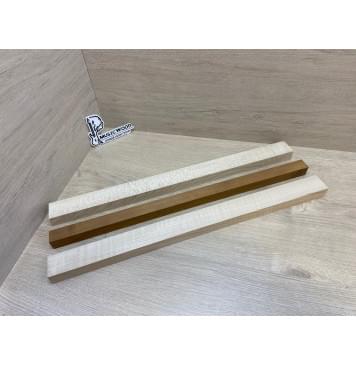 Клен Белый/Клён Печёный 180гр/Клён Белый заготовка для переклеенного грифа безголовой гитары Радиал АА Волна АА 27х(44-17-44)х610 мм - из 3х частей-0