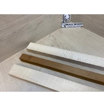 Клен Белый/Клён Печёный 180гр/Клён Белый заготовка для переклеенного грифа безголовой гитары Радиал АА Волна АА 27х(44-17-44)х610 мм - из 3х частей-5