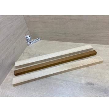 Клен Белый/Клён Печёный 180гр/Клён Белый заготовка для переклеенного грифа безголовой гитары Радиал АА Волна АА 27х(44-17-44)х610 мм - из 3х частей-10