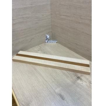 Клен Белый/Клён Печёный 180гр/Клён Белый заготовка для переклеенного грифа безголовой гитары Радиал АА Волна АА 27х(44-17-44)х610 мм - из 3х частей-9