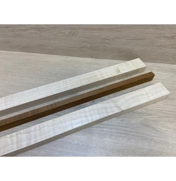 Клён Белый/Клён Печёный 180гр заготовка для переклеенного грифа электрогитары Смешанный АА Волна АА 23х(38-13-38)х740 мм - из 3х частей-1