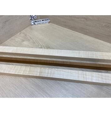 Клён Белый/Клён Печёный 180гр заготовка для переклеенного грифа электрогитары Смешанный АА Волна АА 23х(38-13-38)х740 мм - из 3х частей-2