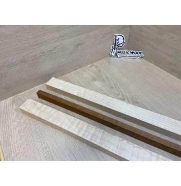 Клён Белый/Клён Печёный 180гр заготовка для переклеенного грифа электрогитары Смешанный АА Волна АА 23х(38-13-38)х740 мм - из 3х частей-4