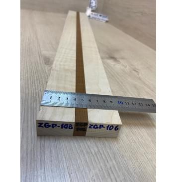 Клён Белый/Клён Печёный 180гр заготовка для переклеенного грифа электрогитары Смешанный АА Волна АА 23х(38-13-38)х740 мм - из 3х частей-3