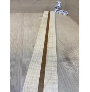 Клён Белый/Клён Печёный 180гр заготовка для переклеенного грифа электрогитары Смешанный АА Волна АА 23х(38-13-38)х740 мм - из 3х частей-5