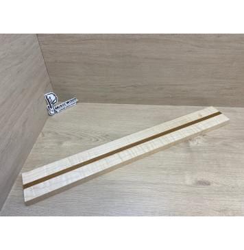 Клён Белый/Клён Печёный 180гр заготовка для переклеенного грифа электрогитары Смешанный АА Волна АА 23х(38-13-38)х740 мм - из 3х частей-6