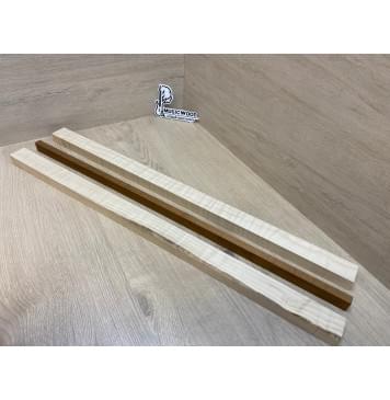 Клён Белый/Клён Печёный 180гр заготовка для переклеенного грифа электрогитары Смешанный АА Волна АА 23х(38-13-38)х740 мм - из 3х частей-14