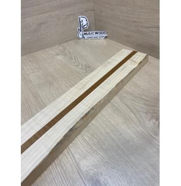 Клён Белый/Клён Печёный 180гр заготовка для переклеенного грифа электрогитары Смешанный АА Волна АА 23х(38-13-38)х740 мм - из 3х частей-11