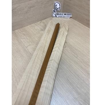Клён Белый/Клён Печёный 180гр заготовка для переклеенного грифа электрогитары Смешанный АА Волна АА 23х(38-13-38)х740 мм - из 3х частей-12