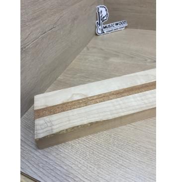 Клён Белый/Махагон заготовка для переклеенного грифа электрогитары Смешанный ААА Волна АА 27х(37-18-37)х740 мм - из 3х частей-8