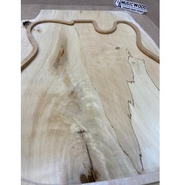 Клён Американский Spalted заготовка на топ под заливку Тангент А 18х350-300х535 мм (цельный) АКЦИЯ-2