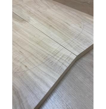 Клён Американский Волнистый заготовка на топ Смешанный АА Волна АА 25х175х540-530 мм - 2шт.(книжкой)-4