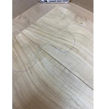 Клён Американский Волнистый заготовка на топ Смешанный АА Волна АА 25х175х540-530 мм - 2шт.(книжкой)-8