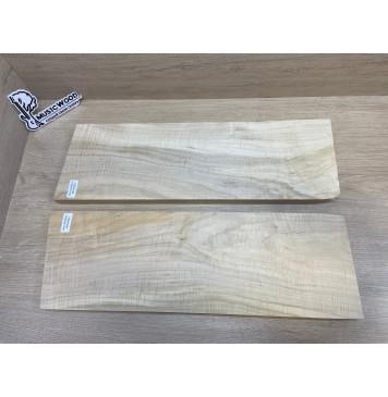 Клён Американский Волнистый заготовка на топ Смешанный АА Волна АА 25х175х540-530 мм - 2шт.(книжкой)-11