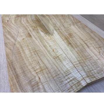 Клён Американский Волнистый заготовка на топ Смешанный АА Волна АА 25х175х540-530 мм - 2шт.(книжкой)-14