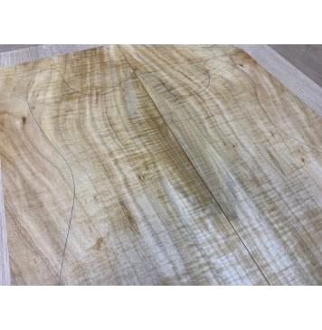 Клён Американский Волнистый заготовка на топ Смешанный АА Волна АА 25х175х540-530 мм - 2шт.(книжкой)-16