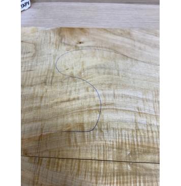 Клён Американский Волнистый заготовка на топ Смешанный АА Волна АА 25х175х540-530 мм - 2шт.(книжкой)-13