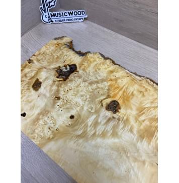 Клён Американский Каповый заготовка на топ под заливку Смешанный А Кап ААА 23.5х215-170х515 мм - (1шт. под распил)-14