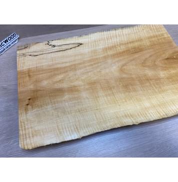 Клён Американский Spalted Волнистый заготовка корпуса Тангент АА Волна АА 48.5х285-235х490 мм (Массив) АКЦИЯ-15